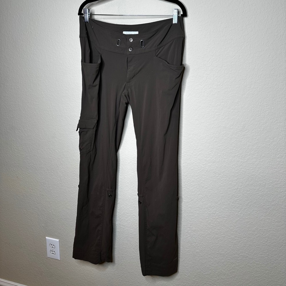 Columbia Brown Cargo Hiking Pants Womens 8 Regular Roll Up Convertible Outdoor